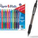 Paper Mate Profile Retractable Ballpoint Pens Bold, 1.4mm, Assorted Colors, 12 Count - Back to School, Home, Office, Teacher Supplies