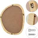 sawsile Rattan Mirror, 31.5x25.2 Irregular Boho Bathroom Rattan Farmhouse Wicker Asymmetrical Wood Wall Mirror for Nursery, Bathroom, Living Room, Washroom