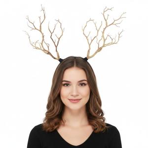 Deer Antlers Headband Reindeer Horn Hairband Headdress,Simulate Tree Branch Hair Hoop,Women Hairwear Darkly Style Headdress,Headpiece for Halloween Christmas Cosplay Props