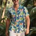 Hawaiian Shirt for Men Short Sleeve Button Down Summer Beach Casual Shirts Tropical Aloha Shirt Men Relaxed Fit (Brown, XL)