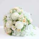 LAWOHO 6 Pack Artificial Flowers Fake Faux Peony Silk Carnations Hydrangea Daisy Realistic Flower Bouquets Arrangements for Wedding Decoration Plastic Floral Table Centerpieces Decor(White)