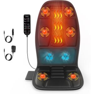 COMERELAX Vibrating Back Massage Cushion With Heat, 
Chair Massager for Full Body Massage, Deep Tissue Vibration Pad with 2 Adapters, Gifts for Dad Mom