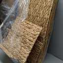 12x12in Storage Baskets Set of 4 Water Hyacinth Baskets,Foldable Handwoven Storage Cubes,Wicker Cube Baskets Laundry Organizer Totes for Home