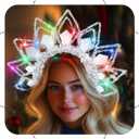 Light Up Headband Led Silver Snowflake Headbands Glow Rave Party Costume Hair Accessories for Women