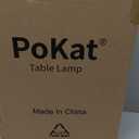 PoKat Touch Bedside Table Lamps with USB Ports for Bedroom Living Room, 25'' Dimmable Nightstand Touch Lamps for Living Room, Modern Ceramic Lamps for Night Stands Bedroom, Office, White and Beige