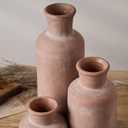 LUKA Ceramic Rustic Farmhouse Vase,Terracotta Vases for Decor,Vase Set of 3,Vases for Your Bedroom,Office,Living Room,Fireplace,Bookshelf Decor,Housewarming 10+7.5+5 Inch