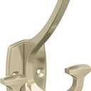 Amerock H37004BBZ | Vicinity Triple Prong Decorative Wall Hook | Golden Champagne Hook for Coats, Hats, Backpacks, Bags | Hooks for Bathroom, Bedroom, Closet, Entryway, Laundry Room, Office