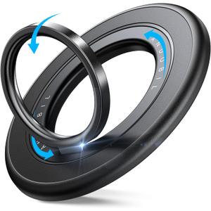 2025 [Sability Max] Magnetic Phone Grip [Rotate Ring & Ultra-Strong Dual-Sided Magnet] iPhone Ring Holder Compatible with MagSafe iPhone 16 Pro Max 15 14 13 12 Samsung S25 etc, Gym Accessories, Black