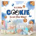 A Little Cookie is on The Way Backdrop Background - Cookie Baby Shower Decorations, Cookie Baby Shower Backdrop, Welcome Baby Party Photo Booth, 7 * 5 Ft