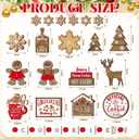Christmas Gingerbread Wooden Tiered Tray Decorations Set Snowman Snowflake Gnome Truck Signs Farmhouse Christmas Table Decorations