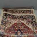 DEXI Kitchen Floor Mats Anti Fatigue, 17x29+17x59 Large Cushioned Runner Rug Waterproof, Standing Comfort Memory Foam Padded for Front Sink Laundry Office Set of 2, Beige and Red