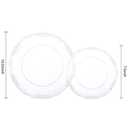 U-QE 100 Pieces Clear Plastic Plates - Clear Disposable Plates - Premium Hard Plastic Plates for Party, Holiday and Party Use Including 50 Dinner 10.25 '' & 50 Dessert Platos 7.5 ''