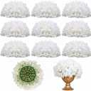 Tigeen 10 Pcs Hydrangea Artificial Flowers,9 inch Fake Hydrangeas Silk White Faux Flowers Bulk for Outdoors Arrangement Valentine's Day Wedding Centerpieces Mother's Day Anniversary Party Home Decor