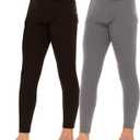 Thermajane Thermal Underwear for Kids Girls Thermal Bottoms for Winter Cold Weather Fleece Lined Thermal Leggings for Girls Kids 2 Pack (Black, Grey, X-Large) (XL)