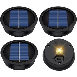 4 Pack Solar Light Replacement Top, Replacement Solar Light Parts for Lantern (Top 3.23 Inch, Bottom 2.83 Inch), Waterproof LED Replacement for Outdoor Garden, Pathway, Yard Lights & Decor