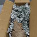 2ft Pre-Lit Artificial Mini Christmas Tree,24 Inch Snowy Flocked Small Tabletop Christmas Tree with LED Light,White Xmas Pine Tree for Home Desk Indoor Decor, Perfect with Burlap Base