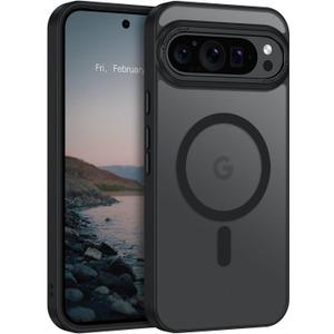 BENTOBEN Magnetic for Google Pixel 9 Pro XL Case, Pixel 9ProXL Phone Case Compatible with MagSafe, Translucent Matte Slim Shockproof Protective Magnetic Cover for Google 9 ProXL 6.8 inch, Black