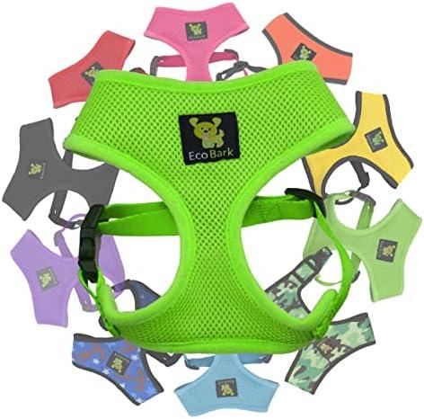 EcoBark Dog Harness - Eco-Friendly Max Comfort Harnesses - Luxurious Soft Mesh Halter - Over The Head Harness Vest- No Pull and No Choke for Puppy, Toy Breeds & Small Dogs (Small, Green)