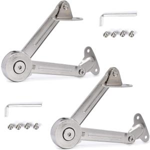 Lid Support Hinge in Satin Nickel MOYODOR Folding Lid Stay Hinge with Soft Close, Perfect for Toy Box/Drawer Window/Wardrobe/Cabinet Door,35Lb (Normal Style 1pair)