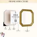97 Decor 4x4 Vintage Picture Frame - Gold Antique Frame 4x4, Square Ornate Frames 4 X 4 With Glass Front For Tabletop Photo Display And Wall Hanging, Vintage Wall Decor