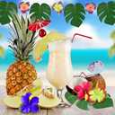 2 x 60Pcs Tropical Party Decorations Supplies Tropical Palm Leaves Hibiscus Flower Simulation Artificial Leaf for Hawaiian Luau Safari Party Jungle Beach Theme BBQ Birthday Parties Decorations Table Decor