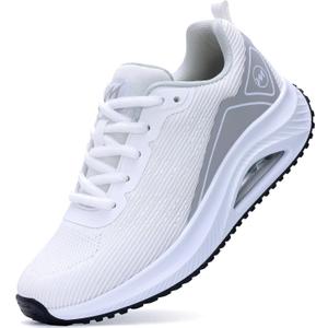 RomenSi Womens Arch Support Walking Shoes Orthotic Fashion Sneakers Tennis Shoes for Plantar Fasciitis Pain Relief WhiteGrey US 6.5
