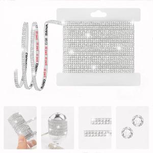 10-Yard Rhinestone Ribbon Self Adhesive Crystal Rhinestones,2-Rows/0.2in Width Bedazzling Strips,10-Yard Rhinestone Strips for DIY Craft,Rhinestones for Crafting,Home Decor,Transparent Crystal