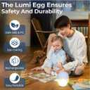 2 x White Noise Sound Machine - Gradient Mode Lumi Egg, Portable Sound Machine with Bluetooth, 26 Soothing Sounds, Night Light, Timer, Noise Canceling for Baby, Adults, Home, Travel & Nursery Gift