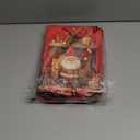 Rusikia Mini 12 Christmas Gift Bags with 12 Tissues Paper 1 Satin Ribbon, Red Party Favor Bags Bulk with Handles, Glittery Cute Father Christmas Goodie Bag for Wrapping, Present (Small 9"x7"x3")