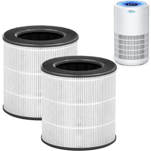 Tailulu 2 Packs D09 Air Purifier Replacement Filter, 3-in-1 True H13 True HEPA Air Cleaner Purifier for Home Large Room Up to 1680 Sq Ft