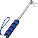 5 Feet Blue Telescopic Handheld Flagpoles, ANLEY Portable Staff with Clips - Lightweight Extendable Stainless Steel with Anti-Slip Grip - Collapsable Flag Pole for Tour Guides & Pointer for Teachers
