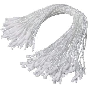 1000Pcs 7.5-inch Hang Tag Nylon String, Easy and Fast to Attach, Nylon Snap Lock Pin Loop Fastener Hook Ties for Clothes Tags, Price Tags, Shoes Snap Lock, Luggage Label (White)