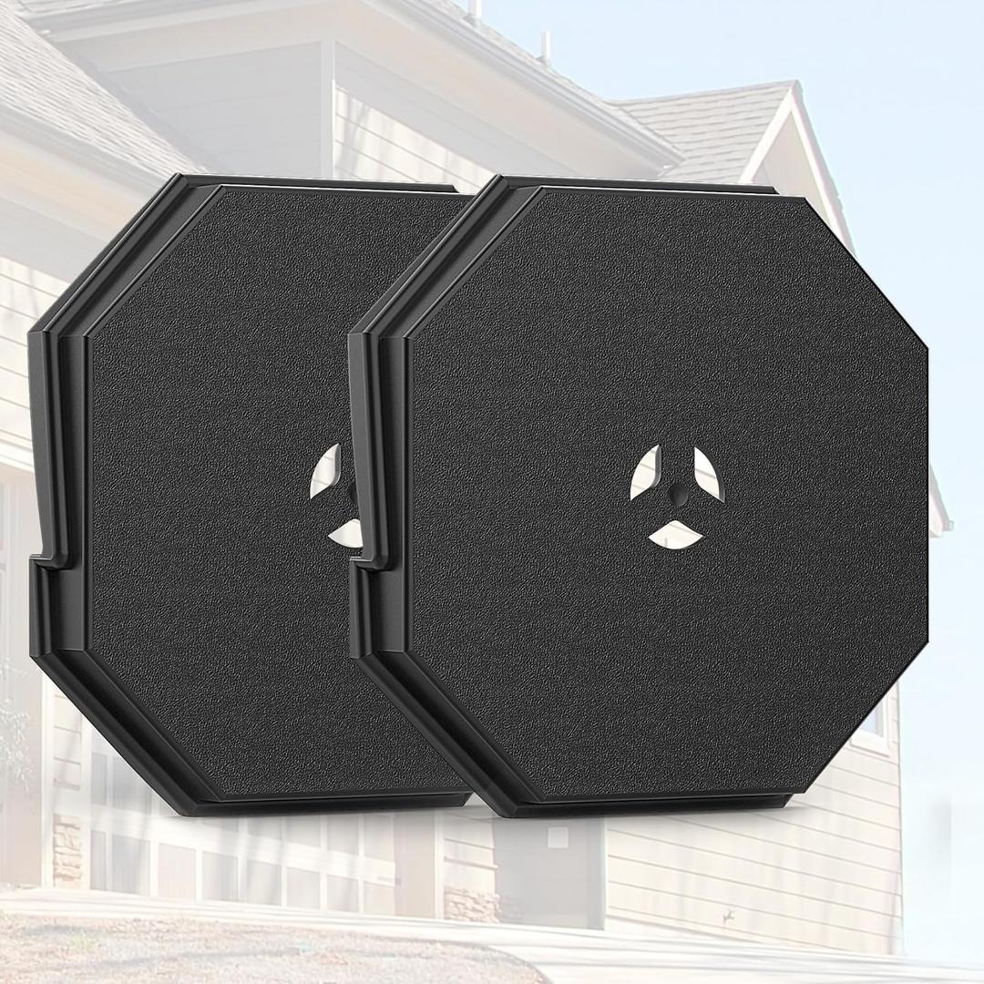 Vinyl Siding Light Mounting Blocks, 130110006001 Octagon Siding Mounting Kit for Outdoor Light, Great Appearance Vinyl Siding Wall Plate for 1/2 Inch Lap Double and 4 Inch Siding, Black(2 Pack)