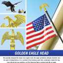 Flag Pole for Outside House, Outdoor Black Heavy Duty 10 FT Flag Pole Kit, for Residential or Commerical, Tangle Free Flagpole (Include American 3 X 5 Flag, 5 Pronges Base, Eagle Shaped Head)
