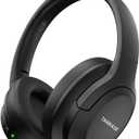 Active Noise Cancelling Headphones, Wireless Over Ear Bluetooth Headphones,100H Play Time Bluetooth Headphone with Microphone,Lightweight and Foldable Comfortable Deep Bass for Work/Gym Black