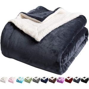 LBRO2M Sherpa Fleece Bed Blanket Queen Size Super Soft Fuzzy Plush Warm Cozy Fluffy Microfiber Couch Throw Velvet Double Reversible Luxurious Blankets,Dark Grey (Queen(90x90 Inches))