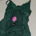 Avidlove Sexy Lingerie For Women Lace Babydoll Sexy Mesh Nightdress With Thong Side Split Lace Nightgown (Small, Lake Green)