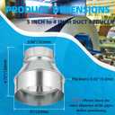 5 inch to 4 inch Dia Duct Reducer Galvanized Steel Air Duct Adapter Metal Pipe Increaser Connector,Vent Reducer for Bathroom Kitchen Ventilation Systems