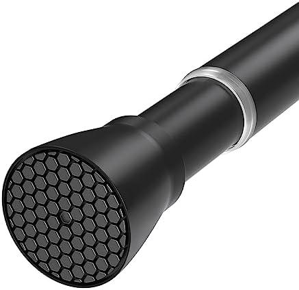 QINGYUN Black Tension Curtain Rod 28 to 48 Inch Spring Rod No Drilling Adjustable Shower Curtain Rod for Windows, Bathrooms, Closet, Kitchen 3PACK