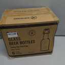Flip Top Glass Bottles 6 Pack,16 Oz Amber Swing Top Beer Bottles with Airtight Lids, Home Brewing Beer, Wine, Reusable Leak-Proof Brewing Bottle