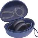 Portable Headphone Case for Beats Studio Pro / 3 Solo 3 Solo 4, Over Ear Headphone Storage Case with Large Space Pocket for Cables (BLUE)