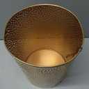 CosmoLiving by Cosmopolitan Metal Small Waste Bin with Laser Carved Floral Design, 9" x 9" x 10", Gold