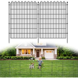 10 Panels No Dig Decorative Garden Fence for Yard, 40 in(H) X 23.6 ft(L) Animal Barrier Fencing for Outdoor Dog, Metal Portable Garden Fences for Borders, Pets, Landscape, Temporary Fence