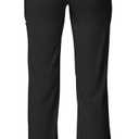 Cherokee Scrubs for Women Mid Rise Straight Leg Scrub Pants For Women Pull-on Bottoms with 6 Pockets & 360° Stretch - CK002 (Black, S)