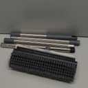 Scrub Brush with Long Handle, Floor Scrub Brush Squeegee Broom for Cleaning, 3 in 1 Shower Scrubber Floor Broom Squeegee for Concrete Tile Wall Deck Patio Grey (Gray)