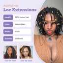 6 inch Interlocking Loc Extensions Human Hair, Soft Human Hair Dreads Extensions, 0.6cm Width 100% Human Hair Dreadlock Extensions, Natural Black (6 inch 20 Strands, 1B 0.6cm)