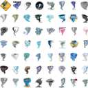 3 x TWGOGOTIC 55 PCS Tornado Stickers, Tornado Party Favors Birthday Party Decorations Supplies Gifts Waterproof Vinyl Stickers for Kids Teens Boys Girls for Water Bottle Laptop (Blue)