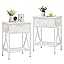 VECELO Modern Versatile Nightstands X-Design Side End Table Night Stand Storage Shelf with Bin Drawer for Living Room Bedroom, Set of 2, White 