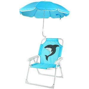 PLULON Kids Beach Chair with Umbrella Folding Lawn and Camping Chair with Summer Shade for Beach, Pool, Travel and Outdoor (for 1-5 Years Old), 1.97 inches x 15.75 inches x 21.26 inches