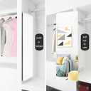 Hideaway Closet Mirror, Retractable Full Length Mirror, 51" x 16" Wall Mounted Mirror, Suitable for Bedroom, Locker Room, Cloakroom - White